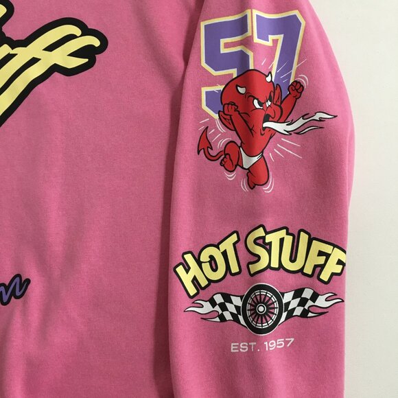 Divided H&M Womens M Oversized Pink Sweatshirt with Fleece Lining Graphic Top - Picture 4 of 15